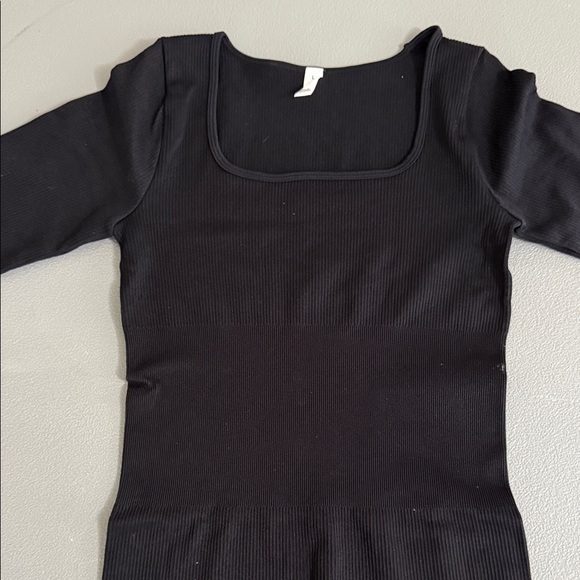 Square Neck Ribbed Unitard - Picture 4 of 4